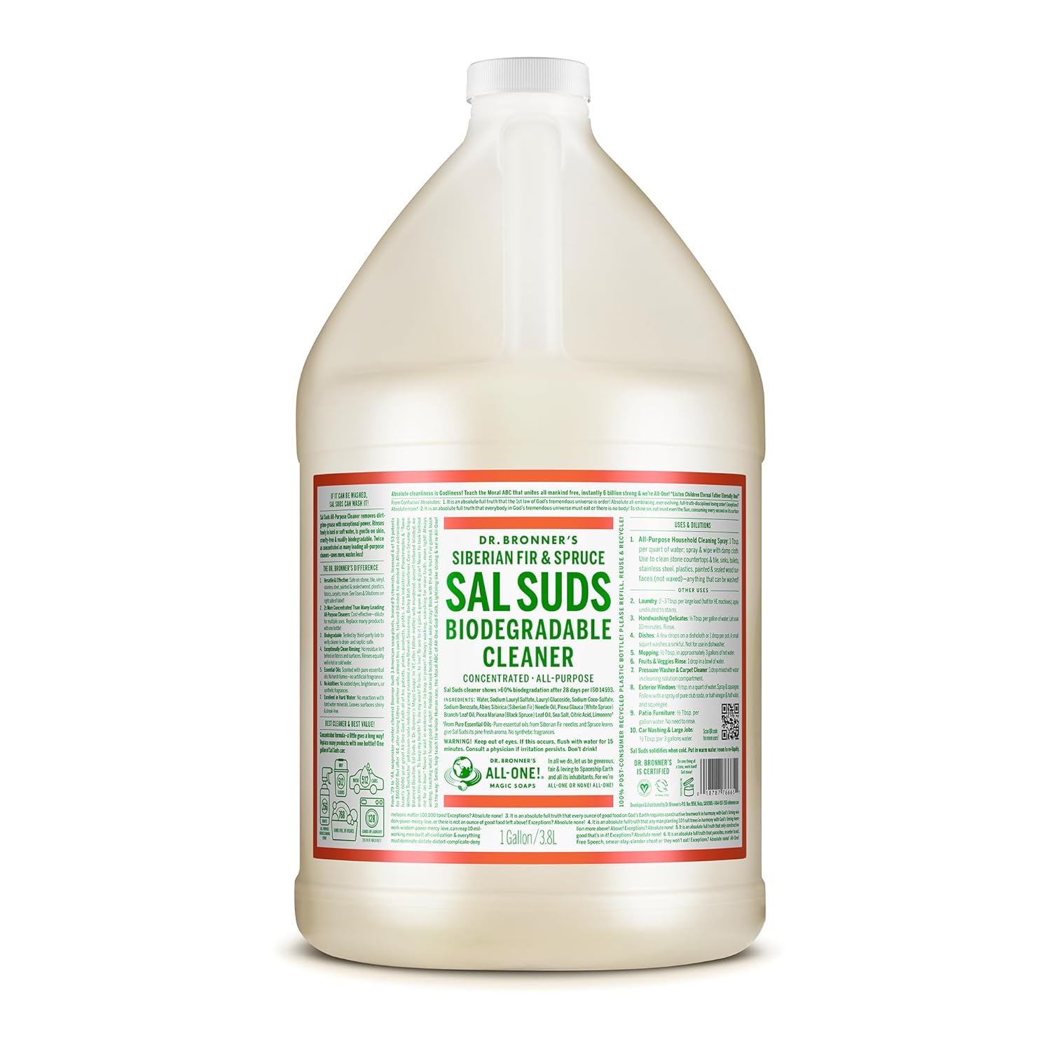 Dr. Bronner's Magic Soaps Sal Suds All Purpose Liquid Cleaner, 128