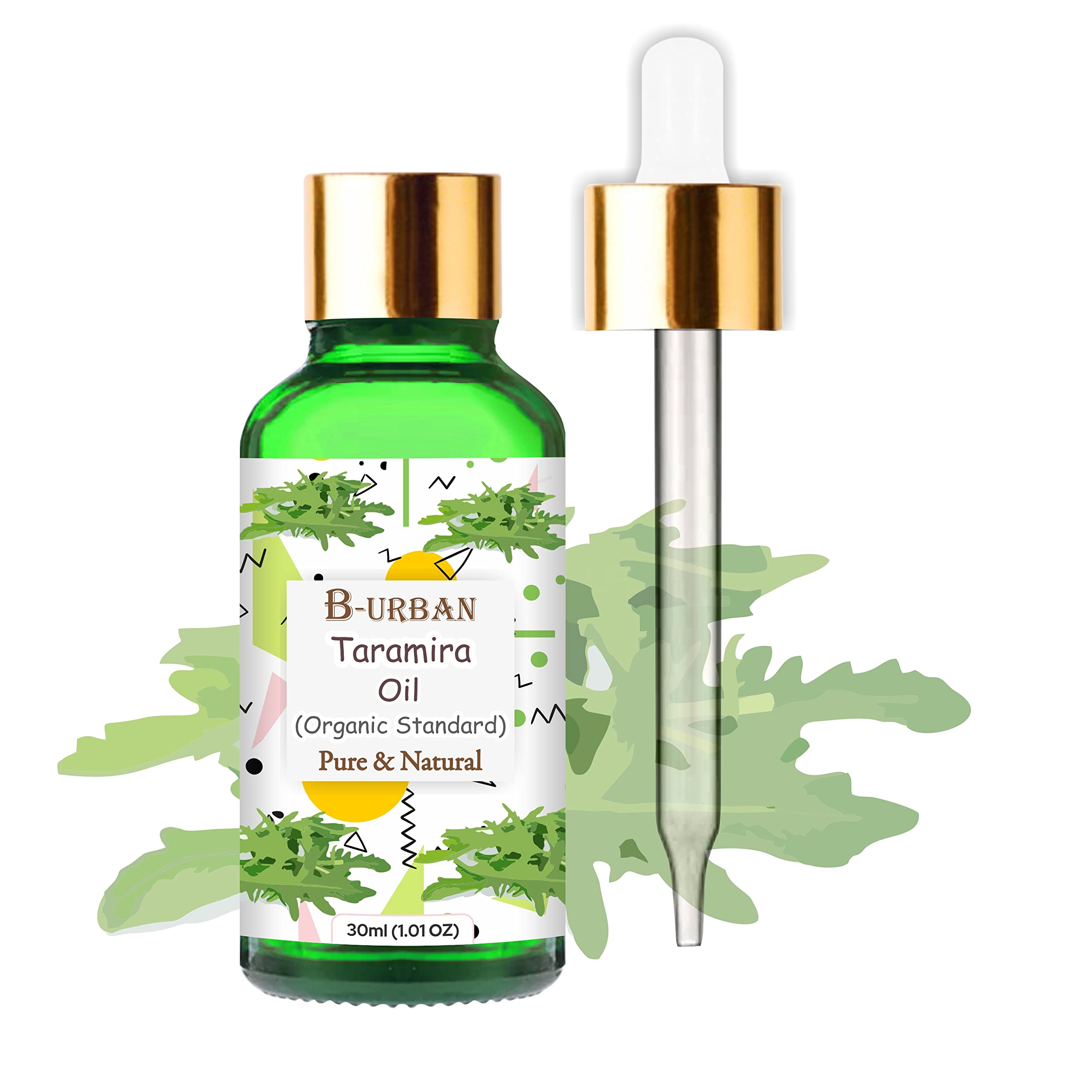 B-URBAN Taramira (Eruca Vesicaria Ssp. Sativa) Oil: Pure, Natural Essential Oil - Organic Standard. For Healthy Hair & Skin, Removes Dandruff, Improves Hair Thickness - 30ML