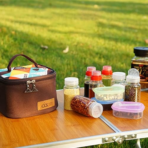 Miniatura 7 de CHICIRIS Contenedores de especias para campamento, de plástico, portátiles, multifuncionales, vacíos, juego de recipientes para especias a prueba de