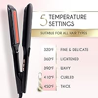 Vista 5 de ELLA BELLA® Plancha plana de titanio para alisar el cabello (con infrarrojos) • Alisador de pelo profesional • Pantalla digital para controlar