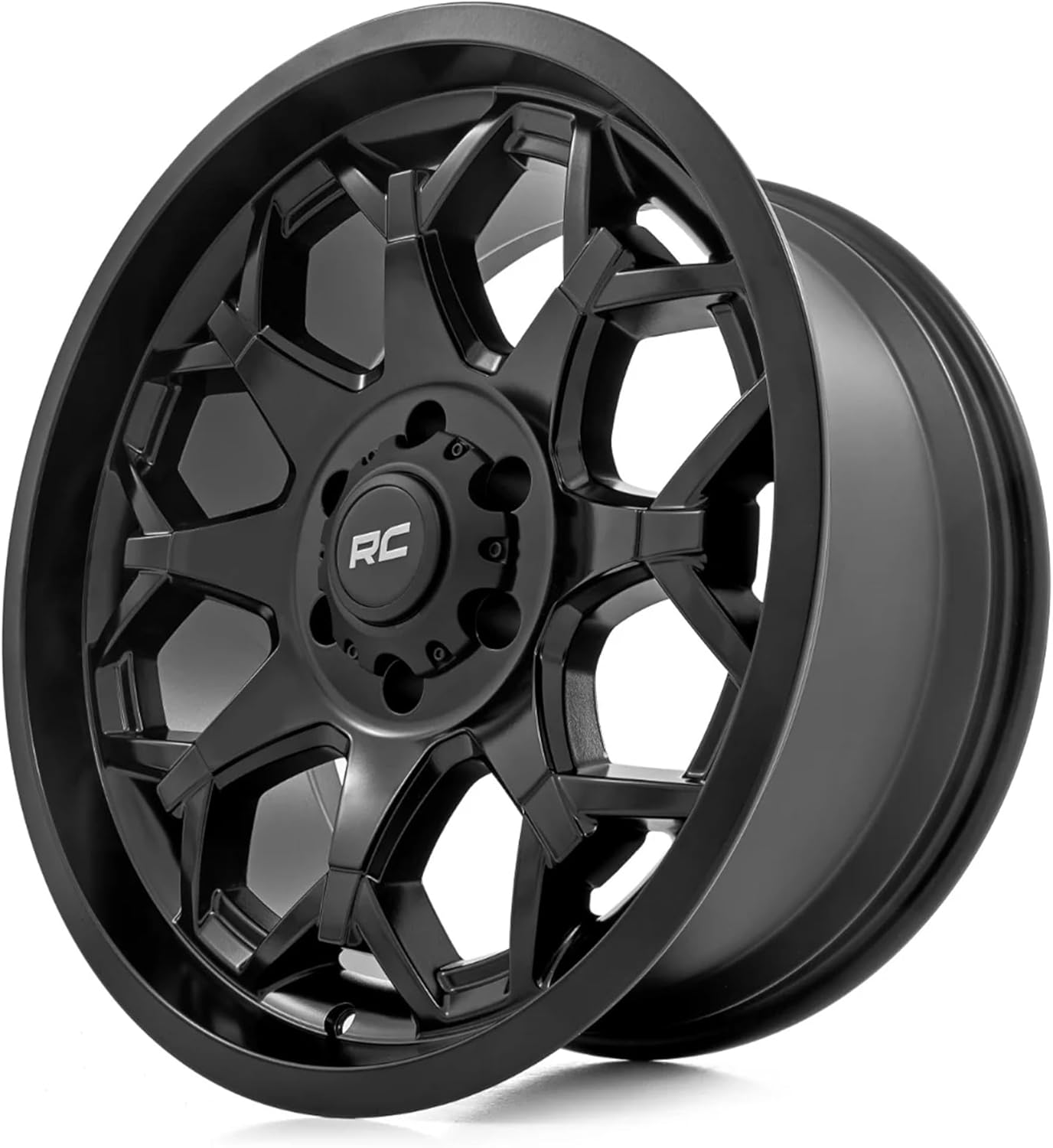 Rough Country 80 Series 20x9 Wheel - 6x135mm Bolt Pattern, 12mm Offset, One-Piece Aluminum, Semi-Gloss Black Off-Road Rim for Jeeps, Trucks, SUV
