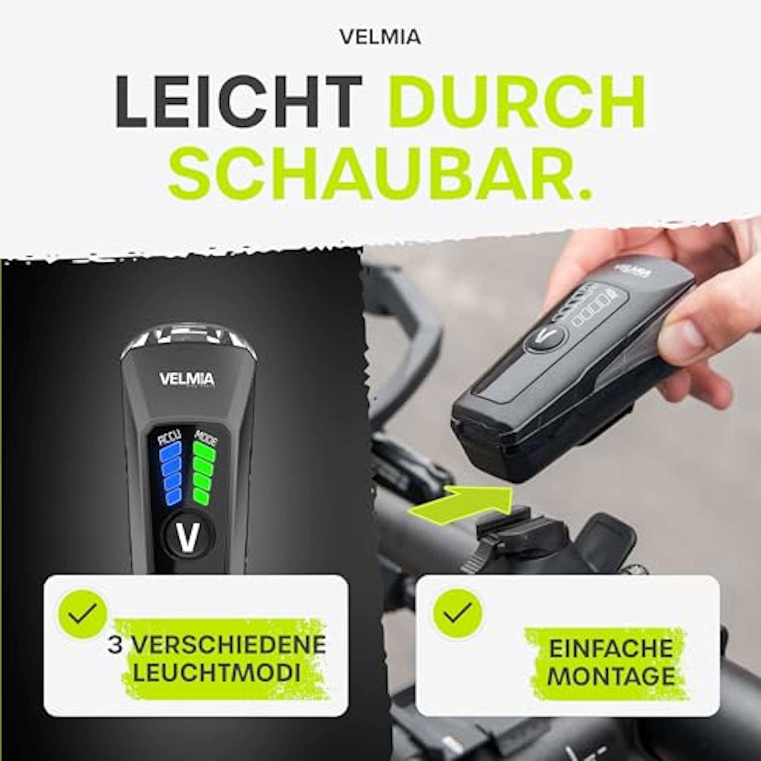 Set Lucchetto A Combinazione Con Luci LED Anteriori E Posteriori Per Bicicletta | Am-Tech