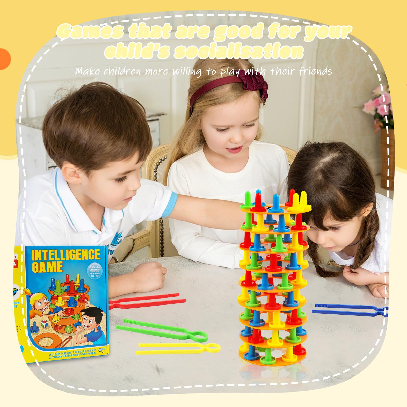 Gioco Montessori Torre Dell'Equilibrio Impilabile – Gioco Da Tavolo Per Famiglie, Blocchi In Plastica, Dai 3 Anni In Su, Regalo Per Bambini - 5