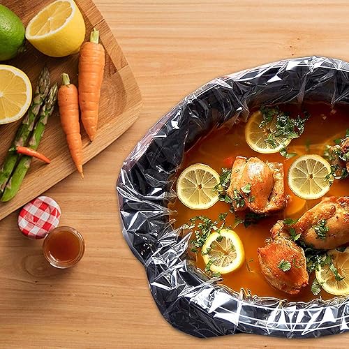 Miniatura 3 de WRAPOK Bolsas de cocina desechables sin BPA para olla de cocción lenta, para ollas ovaladas o redondas, tamaño grande de 13 x 21 pulgadas, se adapta