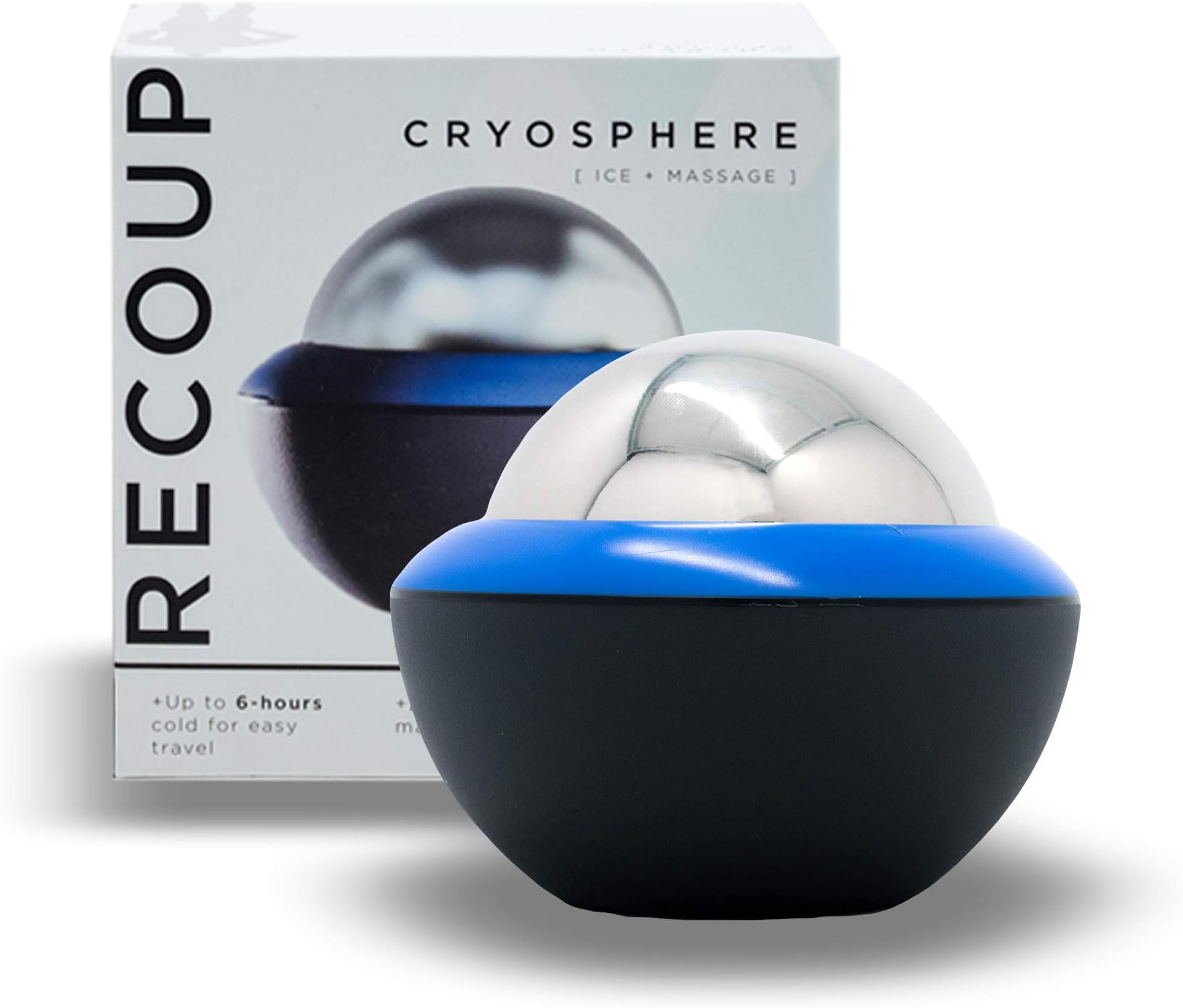 Recoup Fitness Cryosphere Cold Massage Roller - 6 Hours Cold Relief - Ice Cup - Myofascial Release- Great for Recovery - Free Rolling Removable Ball - Deep Tissue Massage - Pain Relief - Ice Pack