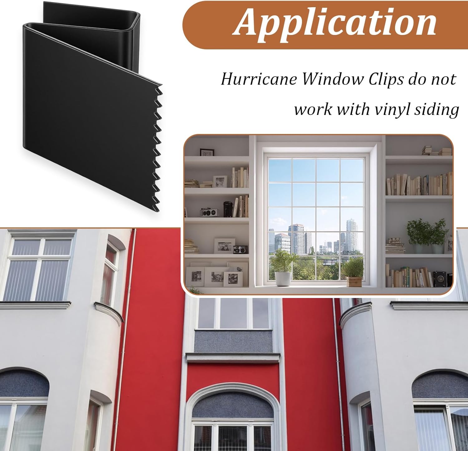20 Pack Hurricane Window Clips Fit 1/2 Inch Thick Plywood Carbon Steel Hurricane Reusable Storm Window Clips Shutter Hardware, Black