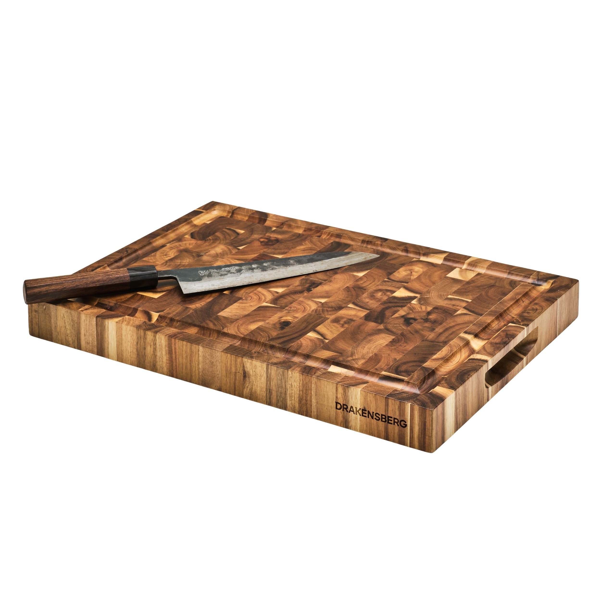 DRAKENSBERG grosses Schneidebrett 'Cooper' aus Stirnholz, Akazie, FSC, massiv, 45cm - DR00015