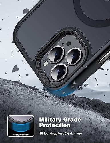 Miniatura 3 de Funda para iPhone 13 Pro con diseño previsto para MagSafe resistente a las caídas de 10 pies, con sensación de piel mate, cubierta trasera, llaves