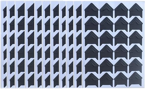 Miniatura 9 de 10 hojas (paquete de 1020 unidades), esquinas de fotos, autoadhesivas de papel de PVC, calcomanías de esquina para álbumes de recortes, diario