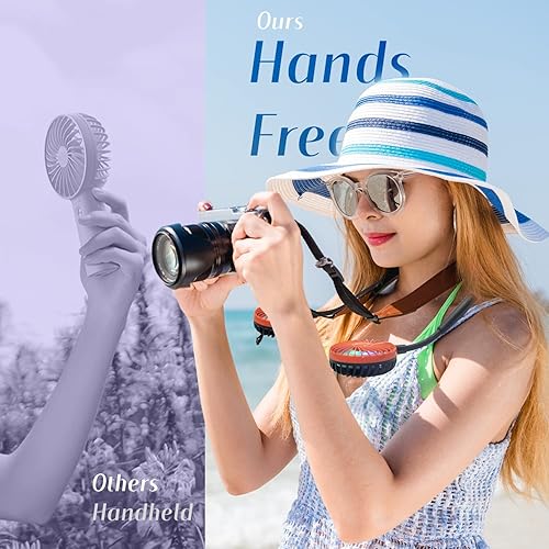 Miniatura 10 de VAGAU Ventilador de cuello manos libres, mini ventilador personal USB recargable, diseño de auriculares, ventilador de banda para el cuello con