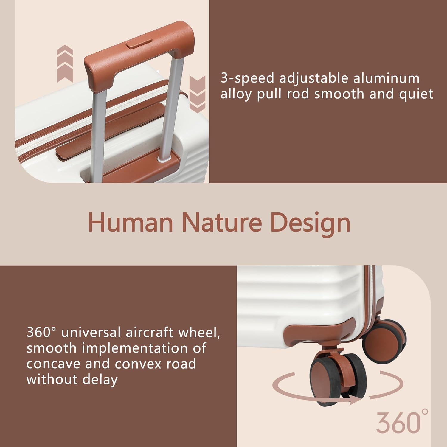 20-Inch Carry on Luggage,Carry-on Suitcase with Spinner Wheels and TSA Lock, 22x14x9 Airline Approved,Hardside Lightweight Travel Carry-on Luggage,Small Rolling Luggage (White, 20 IN) - Image 5