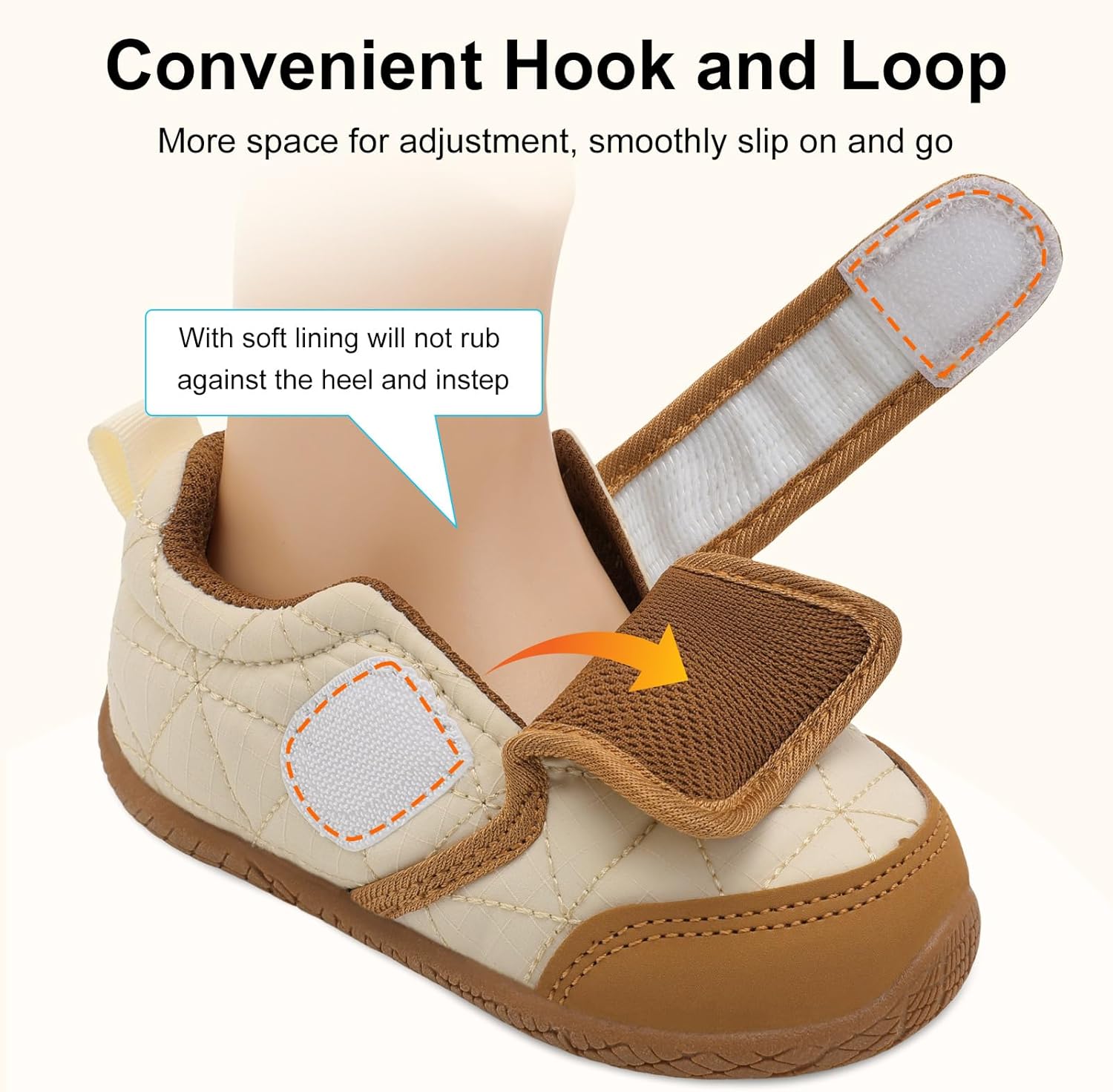 QFH Toddler Shoes Boys Girls Lightweight Sneakers Barefoot Wide Shoe Water-Resistant Hook & Loop Flexible Casual Walking Shoes - Image 6