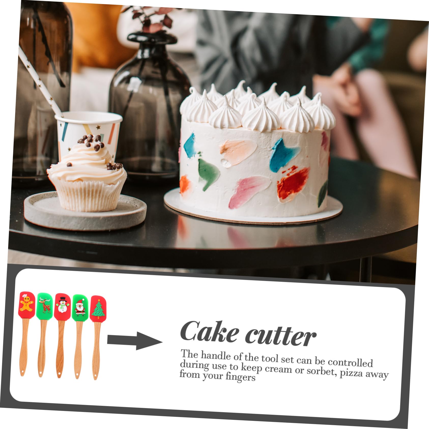 LALAFINA 5pièces Spatules De Cuisine Ergonomiques Pour Pâtisserie Ustensiles De Cuisine Pour Gâteaux Et Crèmes Style Mixte