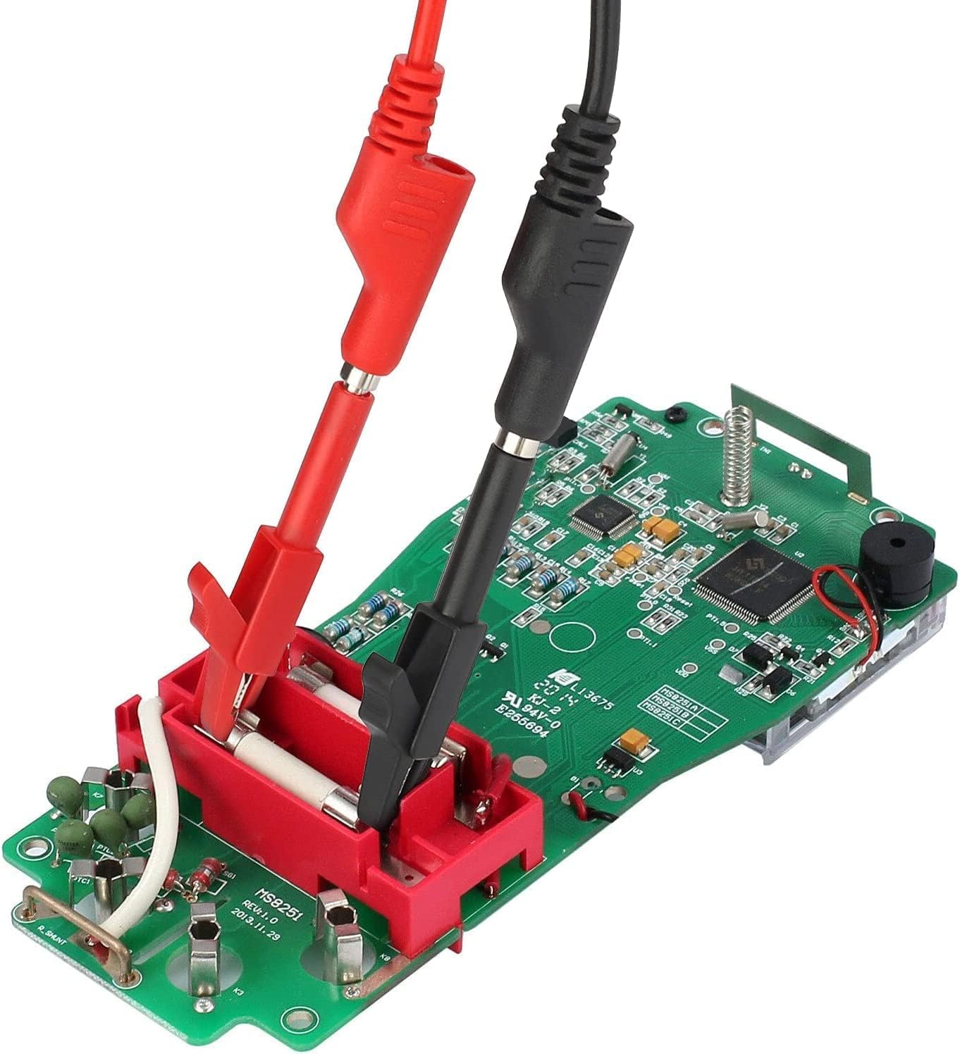 Linkstyle Lot de 31 câbles de test de 4 mm avec pinces crocodiles électriques de type U, sondes d'acupuncture complètes, empilables, multimètre, sonde arrière
