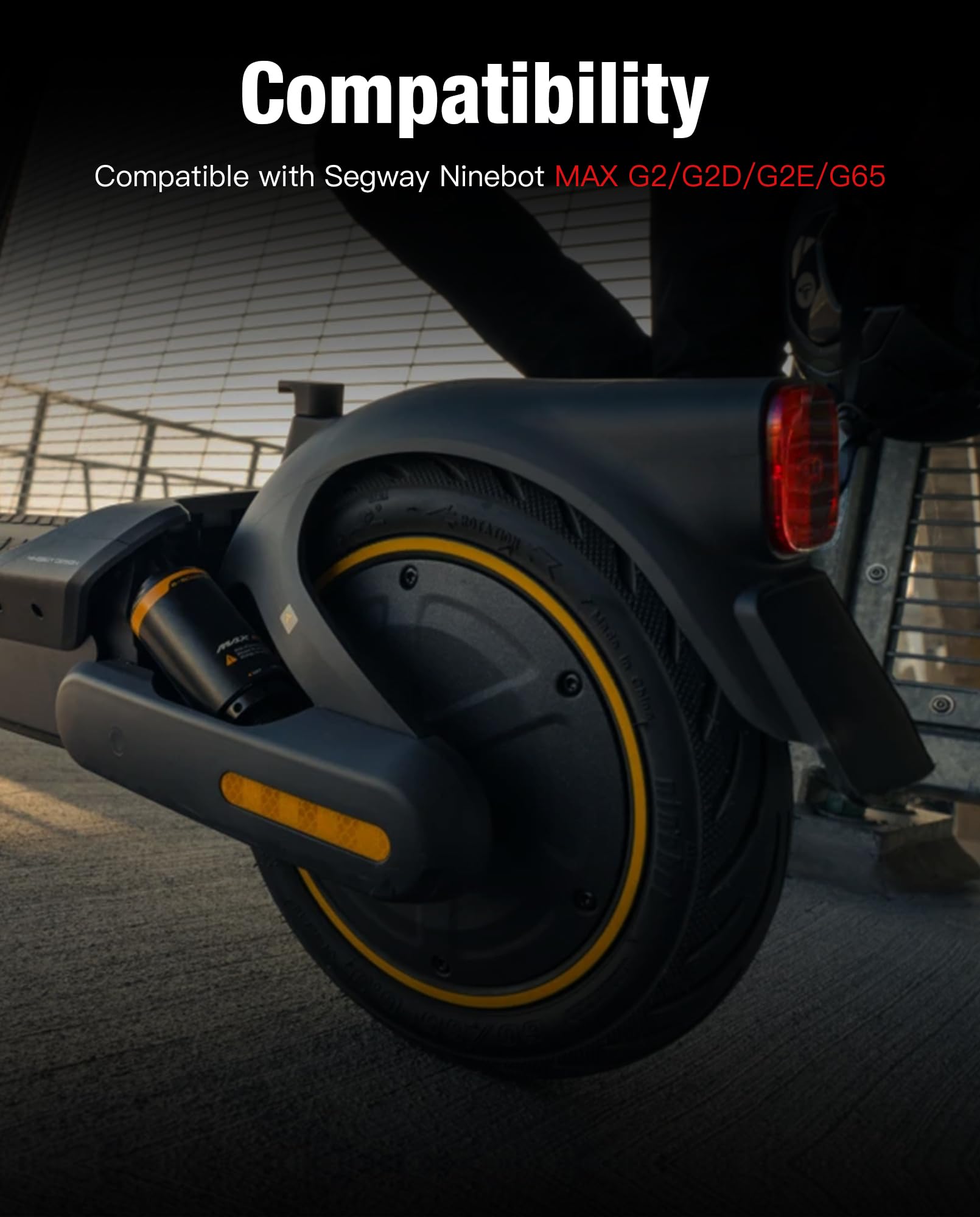 Garde-boue arrière pour trottinette électrique compatible avec Segway Ninebot Max G2 G65, garde-boue avec feu arrière, accessoires originaux