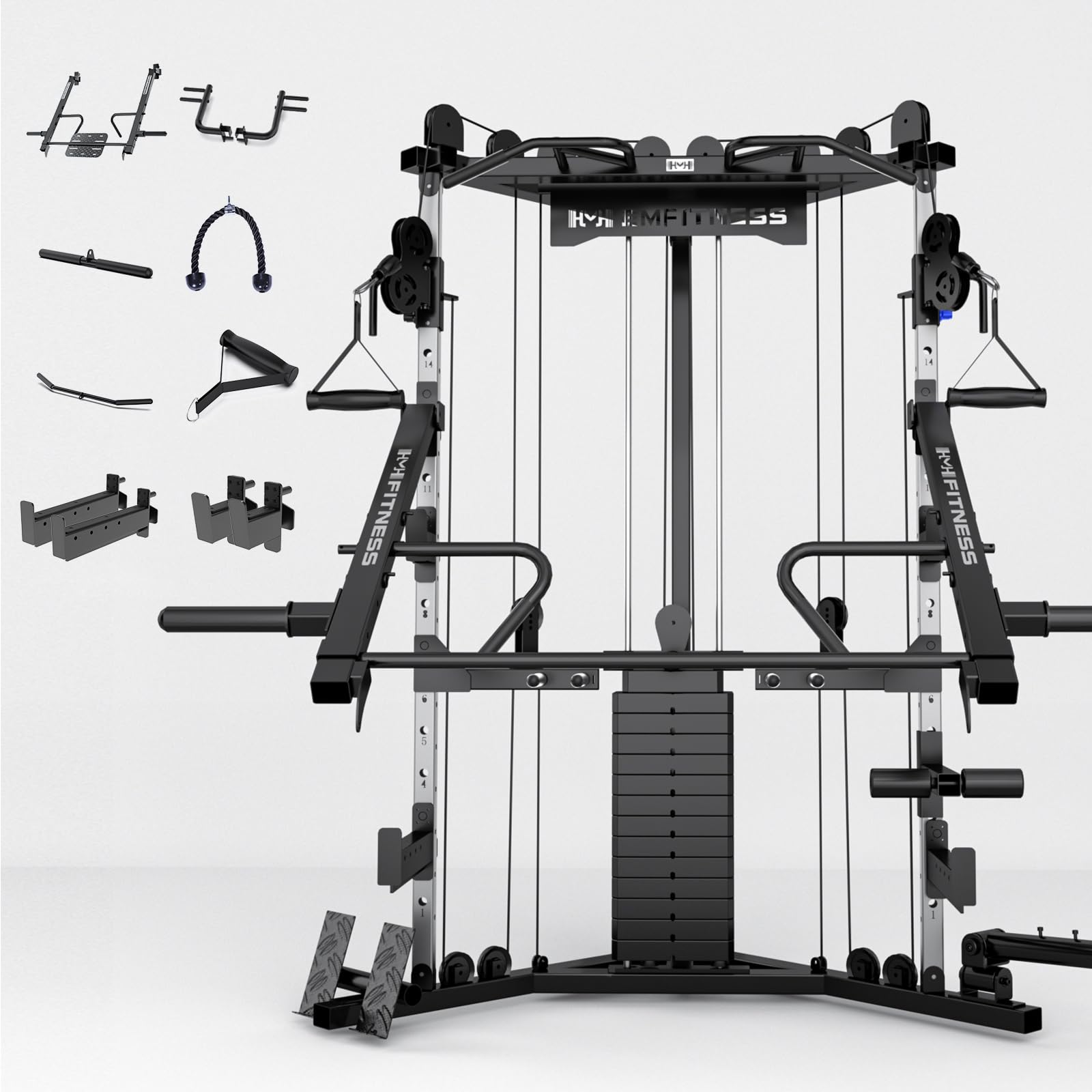Cable Crossover Exercise Machine for Home &amp; Commercial Gym, Functional Training Center with Dual Weights Stack for Cable Workout