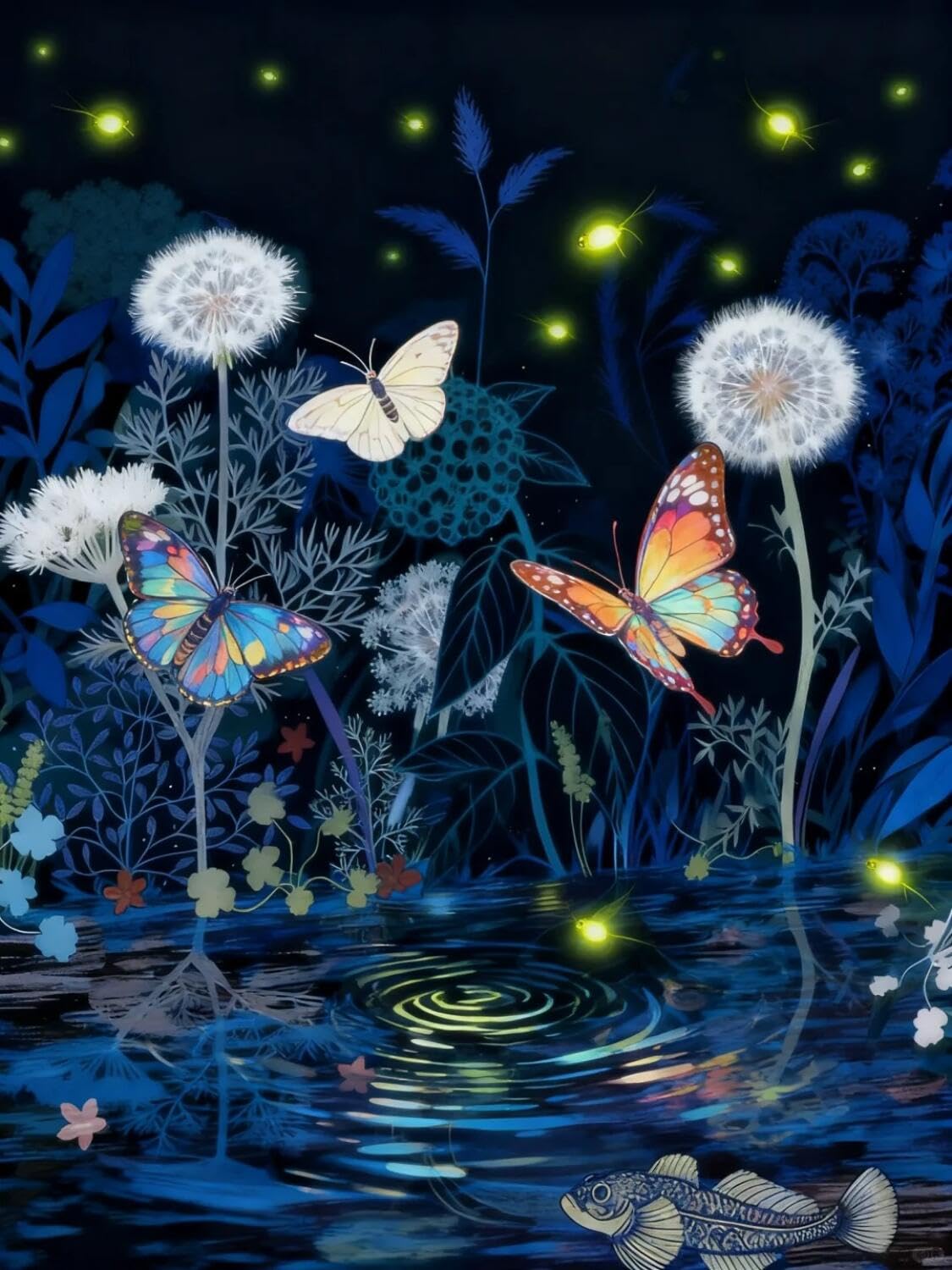 Rqwybcaxn Embroidery Beads Kit Butterfly Flowers 40x50cm