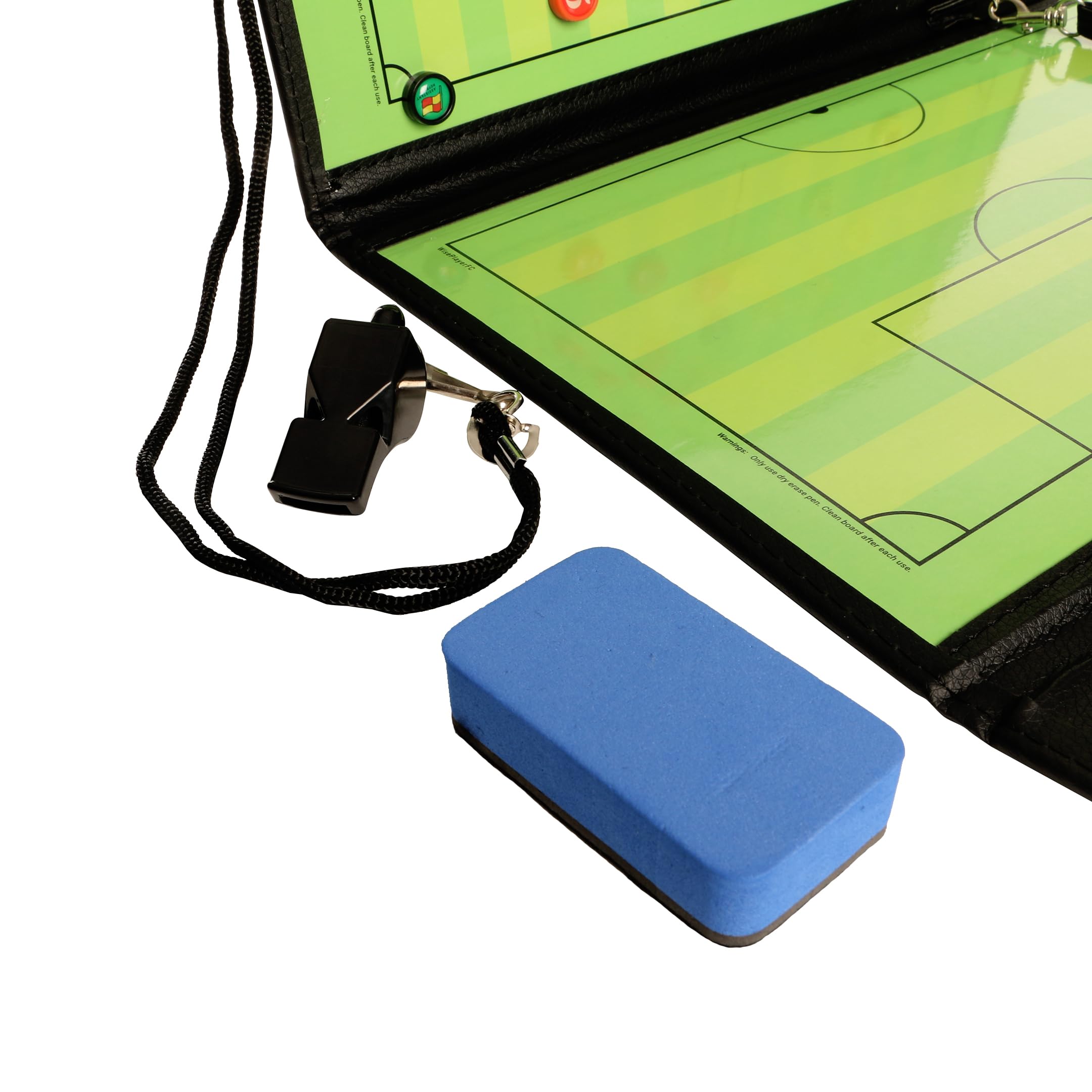 Carpeta Táctica Magnética para Entrenador de Fútbol con Silbato y Borrador
