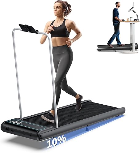 Miniatura 18 de 3 in 1 Walking Pad with 10% Incline, Portable Under Desk Treadmill, Folding Treadmills for Home and Office, 3HP Quiet Walking Pad Treadmill with 340