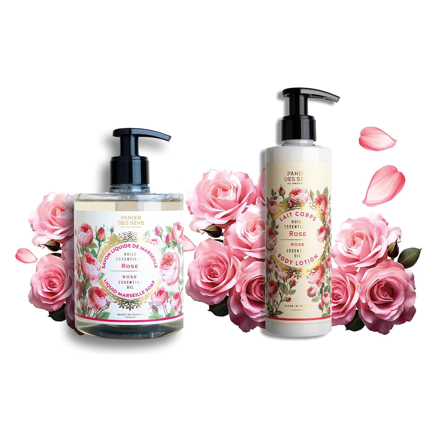 Panier des Sens Rose Hand Soap and Lotion Set, 25.35 fl oz