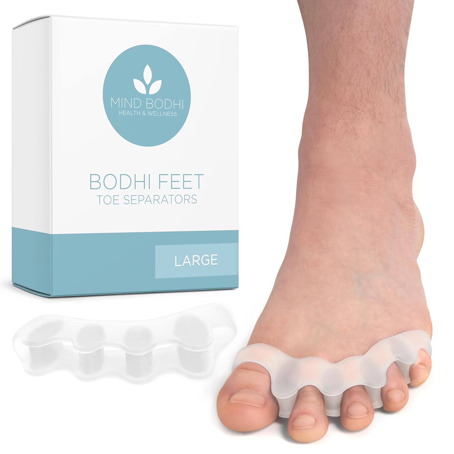 Mind Bodhi Toe Separators/Toe Spacers - For Men and Women - Large Size - Clear