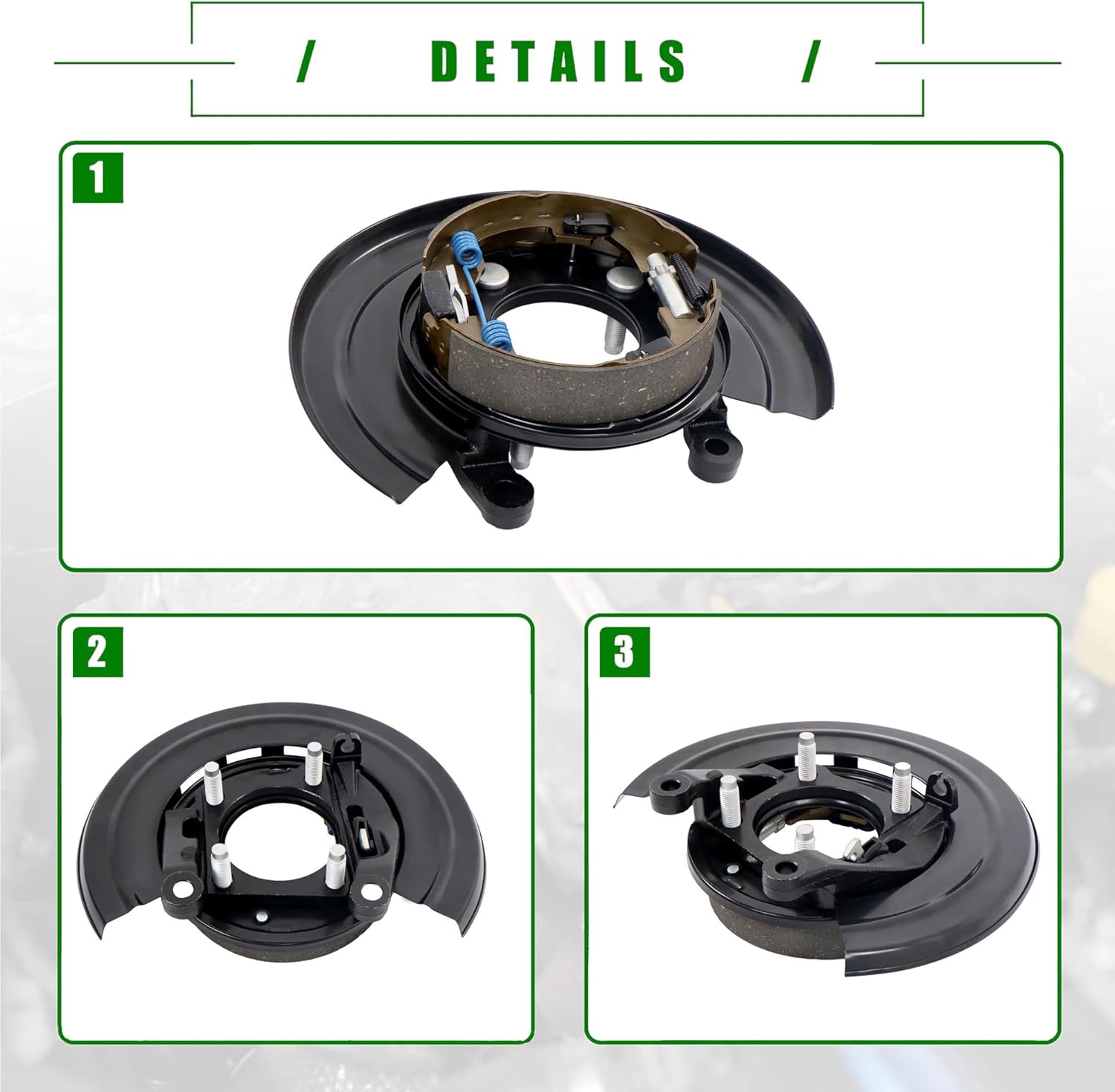 Rear Passenger Side Loaded Parking Brake Backing Plate Assembly Compatible with Ford F-250 Super Duty/F-350 Super Duty 2005-2012, F-450 Super Duty/F-550 Super Duty 2011-2012, 926-272