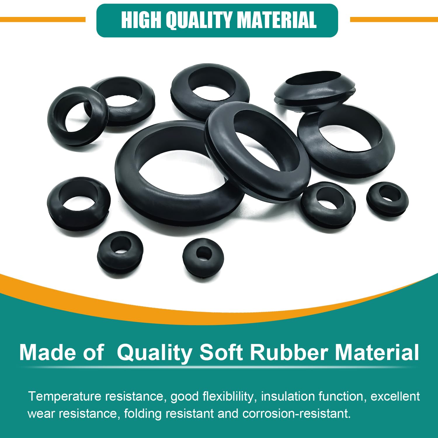 410 PCS Rubber Grommets kit for Wiring, 12 Sizes Hollow Firewall Grommet
