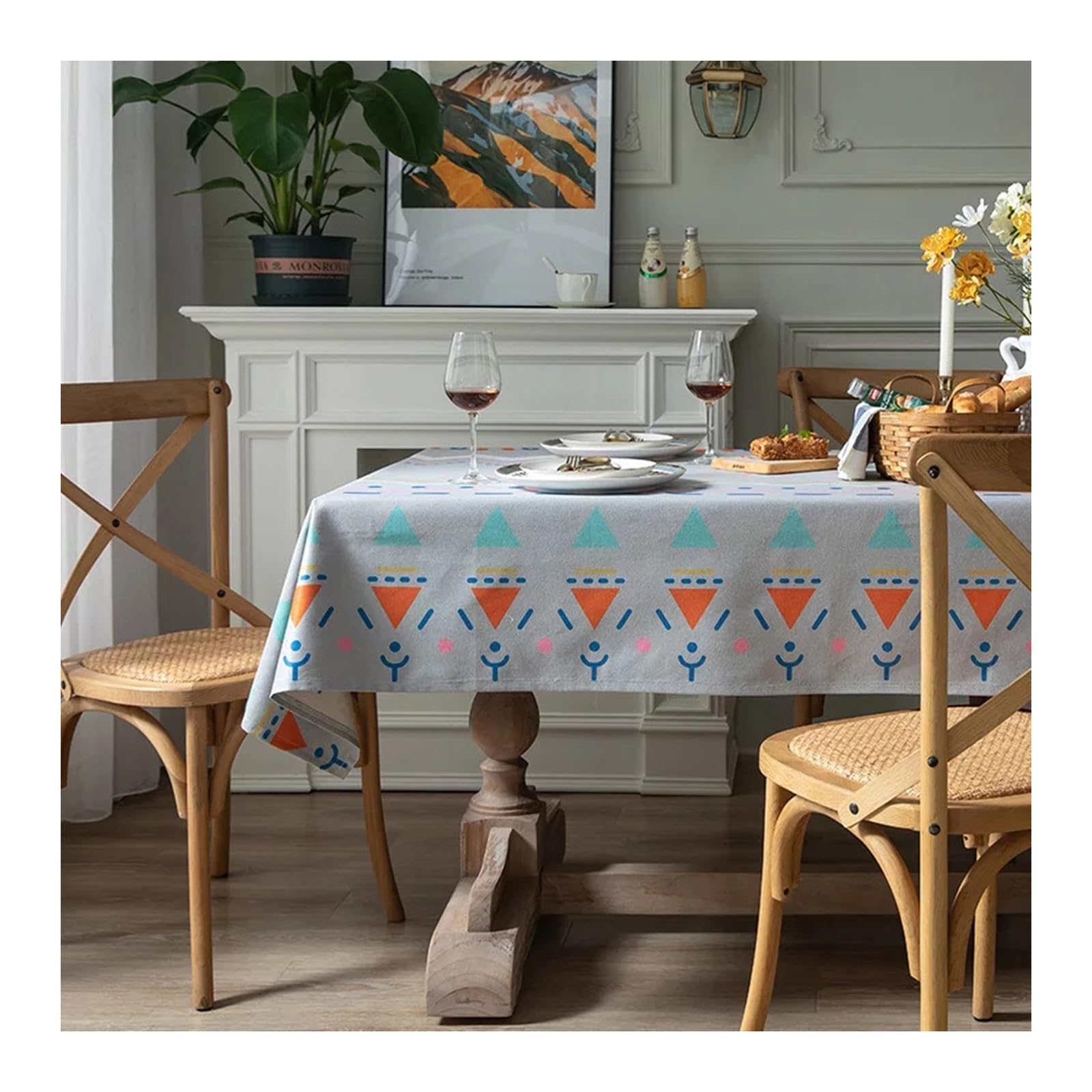 Nappe anti tache grise en coton polyester pour protéger votre table des accidents de repas