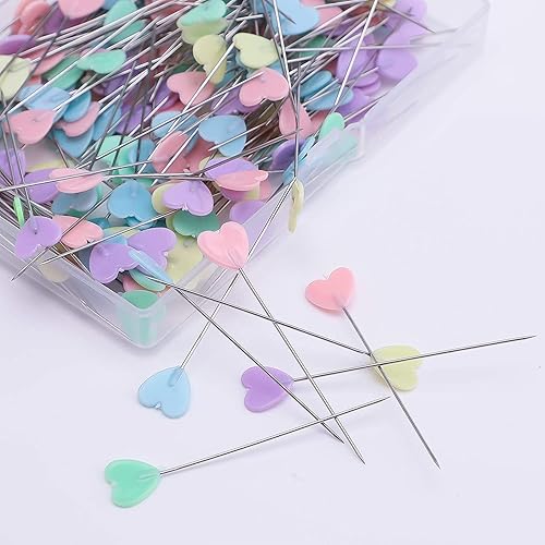 Miniatura 3 de LUTER 200 alfileres planos con caja de almacenamiento de colores surtidos para proyectos de costura de costura