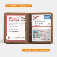 Portofel auto pentru documente CoBak Barna, buzunar pentru talon și asigurare cu închidere magnetică, organizator pentru torpedou pentru documente importante, design modern 2