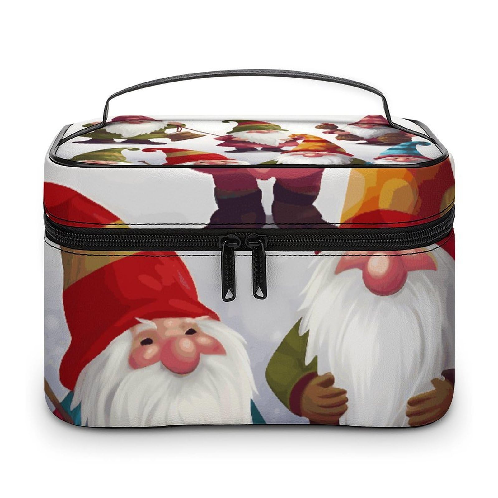 Bolsa de maquillaje grande e impermeable con compartimentos y asa para viaje 8