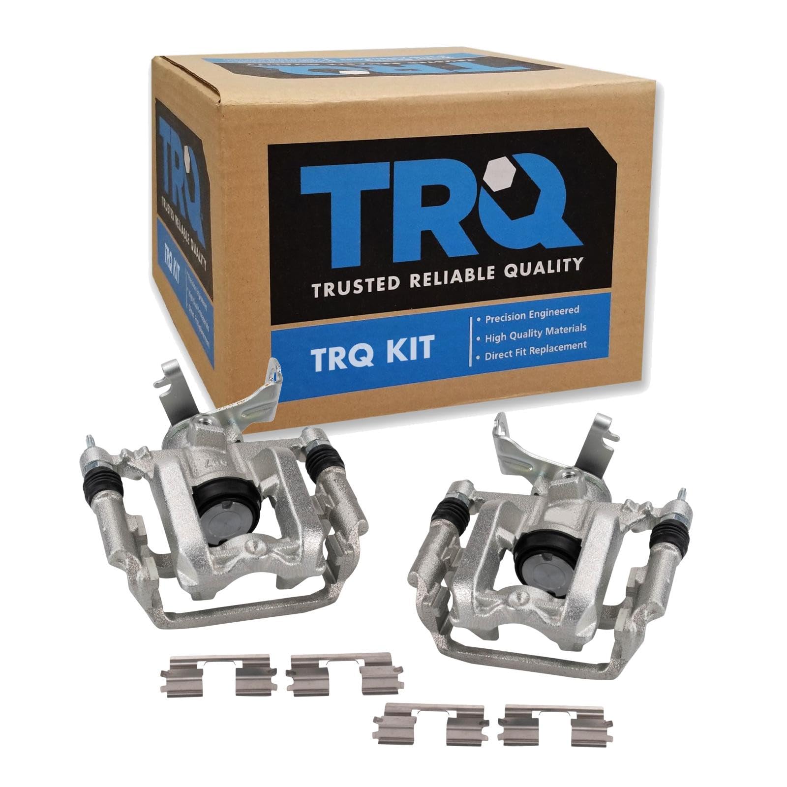 TRQ Rear Driver and Passenger Side Brake Caliper Set Hardware