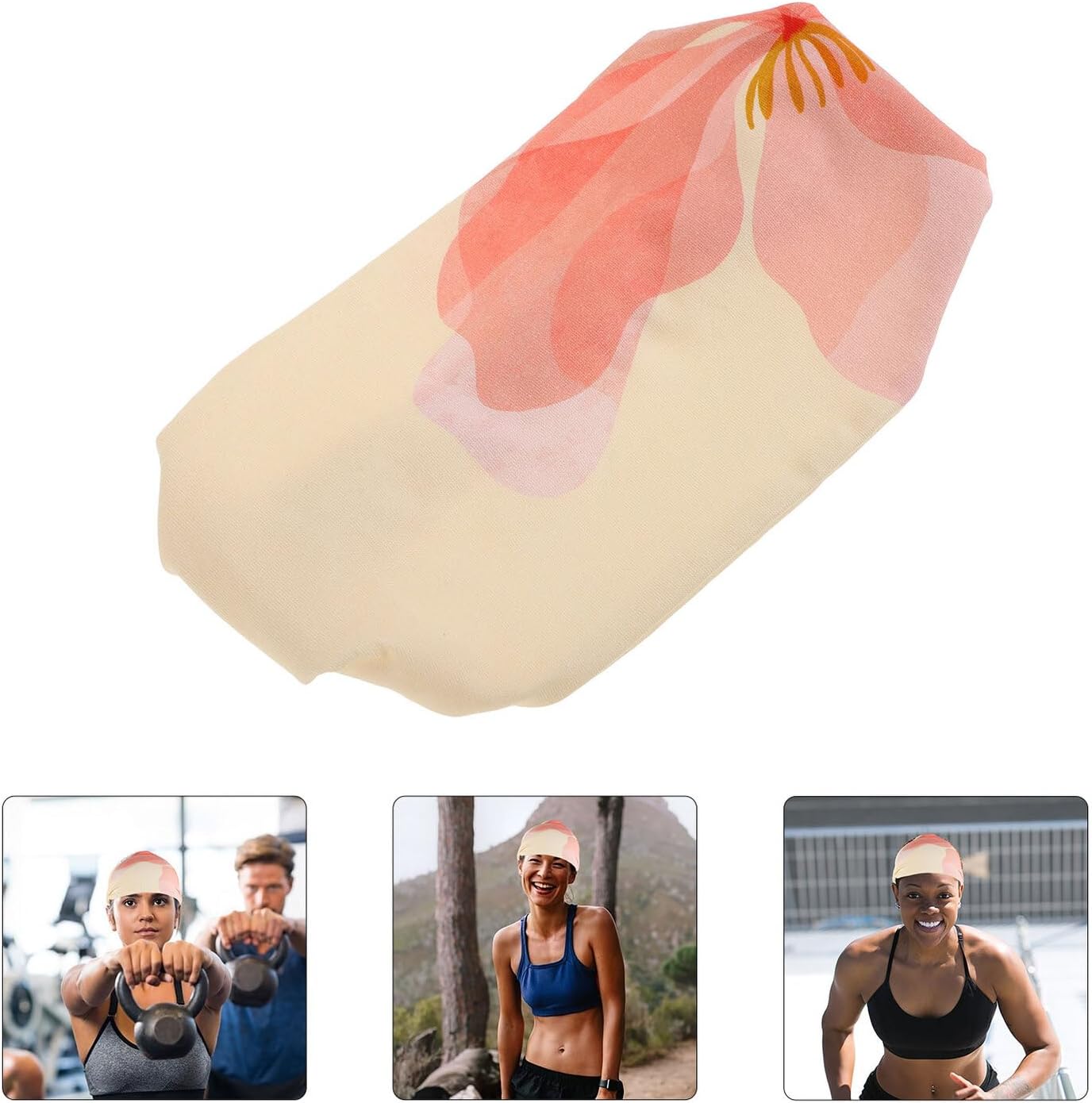 Sweatbands for Women Yoga Athletic Headband Ice Silk Wide Gradient Sports Hairband Sweat Absorbing Quick Drying for Gym Running