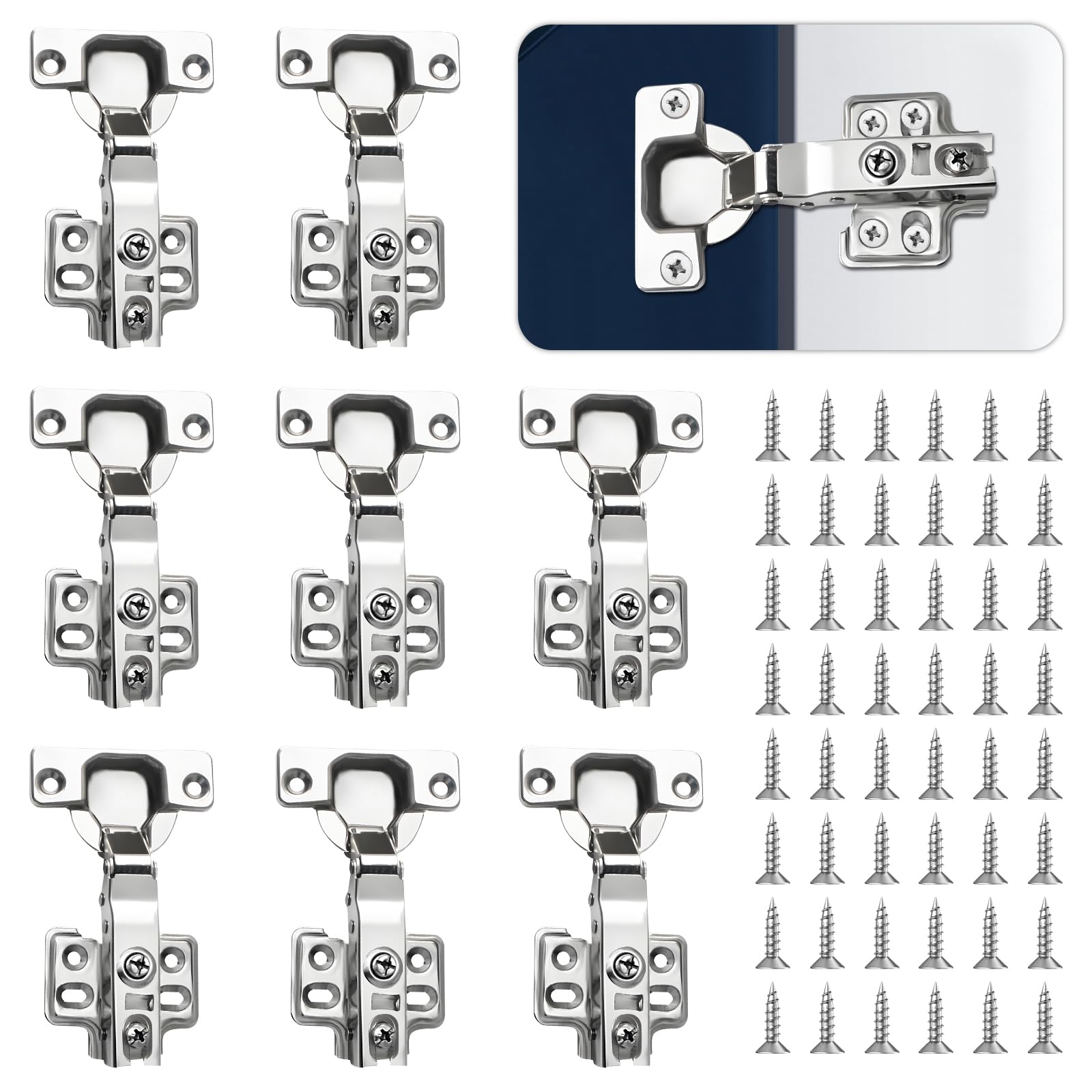 Cabinet Hinges Kitchen Cupboard Hinges, Bedroom Wardrobe Door Hinges For Bathroom Bedroom Dining Room Full Overlay Mute Hydraulic Soft Close Hinges, 602024114192