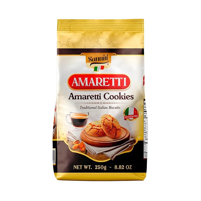 Sanniti Amaretti – Galletas de Almendra Tradicionales Italianas – Suaves y Masticables – Importadas de Italia, 250g (Pack de 3) miniatura 2