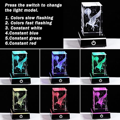 Miniatura 40 de YWHL Regalos de lobo de cristal 3D para hombres y mujeres, figuras de lobo con base de luz para amantes de los animales en cumpleaños Navidad, Lobo