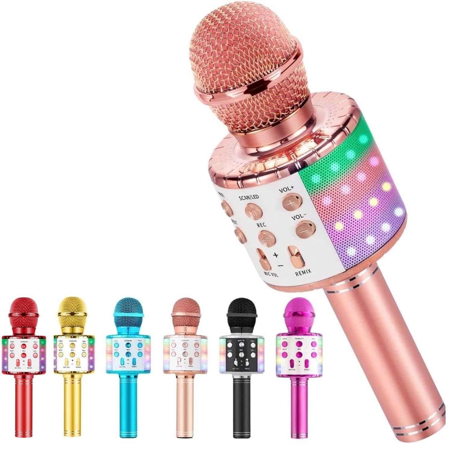 Wireless Bluetooth Karaoke Microphone, 5 in 1 Portable Mic Speaker