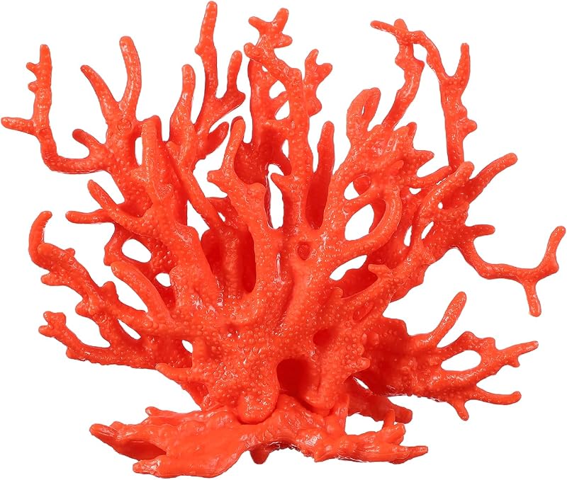 Enfeite de Coral para Aquário em PVC com Design Realista PETAXCELL Laranja 15 x 5,5 x 12 cm