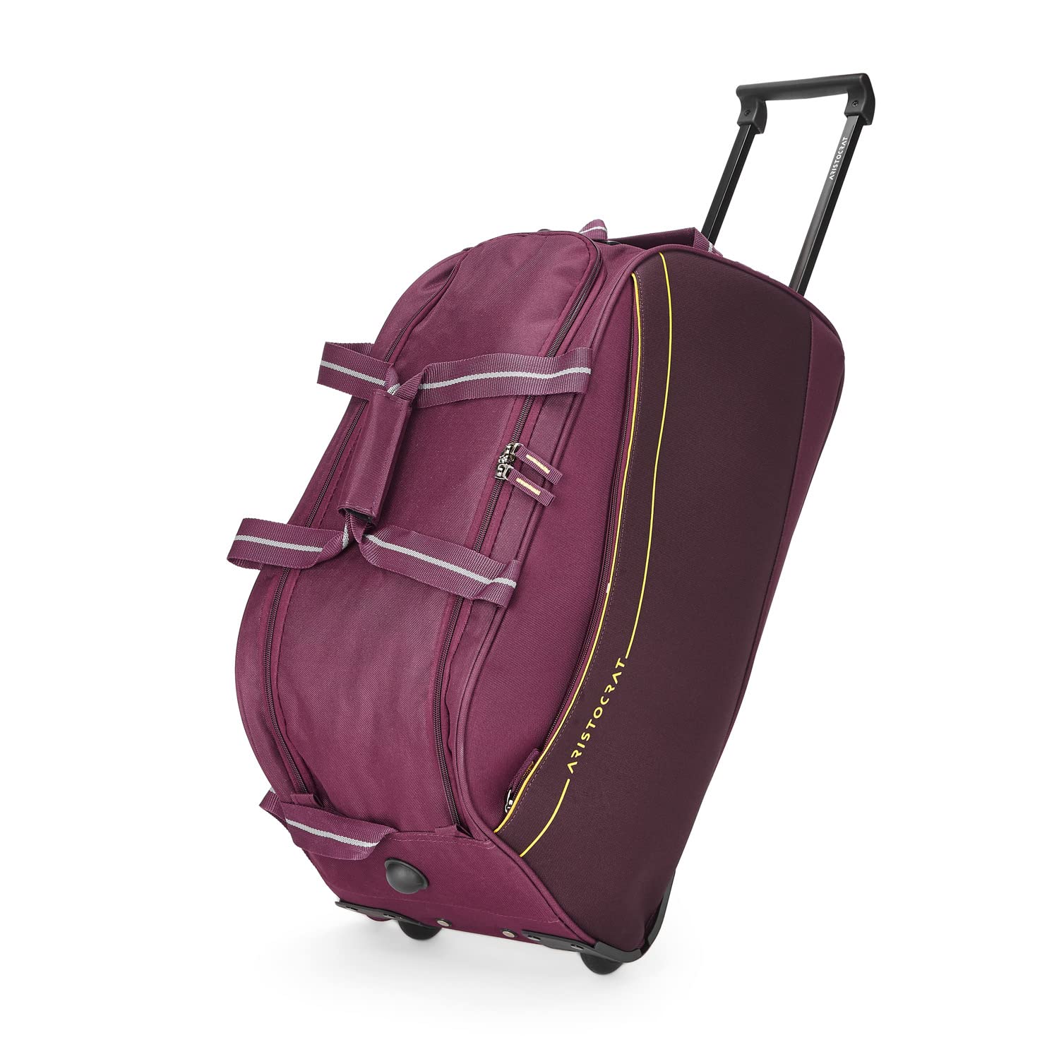 Aristocrat Polyester Solid Pattern Delta Dft 62 Duffle Bag,(Purple, Medium), 64.5 x 36 x 35.5 Centimeters