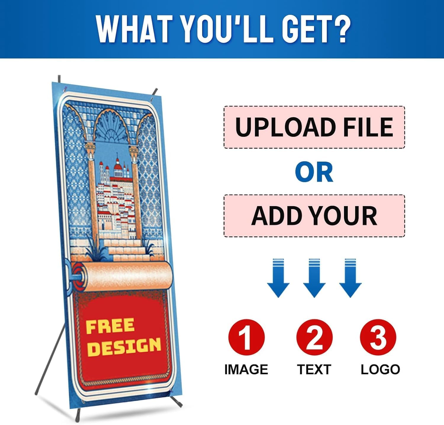 Soporte ajustable para pancartas, pancartas y carteles personalizados para negocios, publicidad, fiestas, se adapta a cualquier tamaño de pancarta de 23.6 x 63 a 31.5 x 71.8 pulgadas