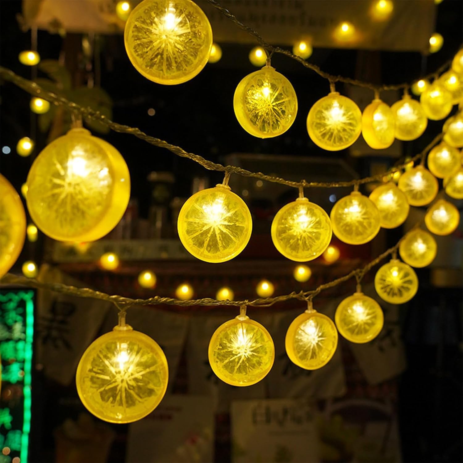 YeahBoom Lemon Fairy Lights, 1.5 m 10 LED Lime Fairy Lights, Battery Operated, Decorative Light for Patio, Battery Operated for Carnival, Halloween, Outdoor and Indoor, Decorative Living Room, Bedroom โ image 1