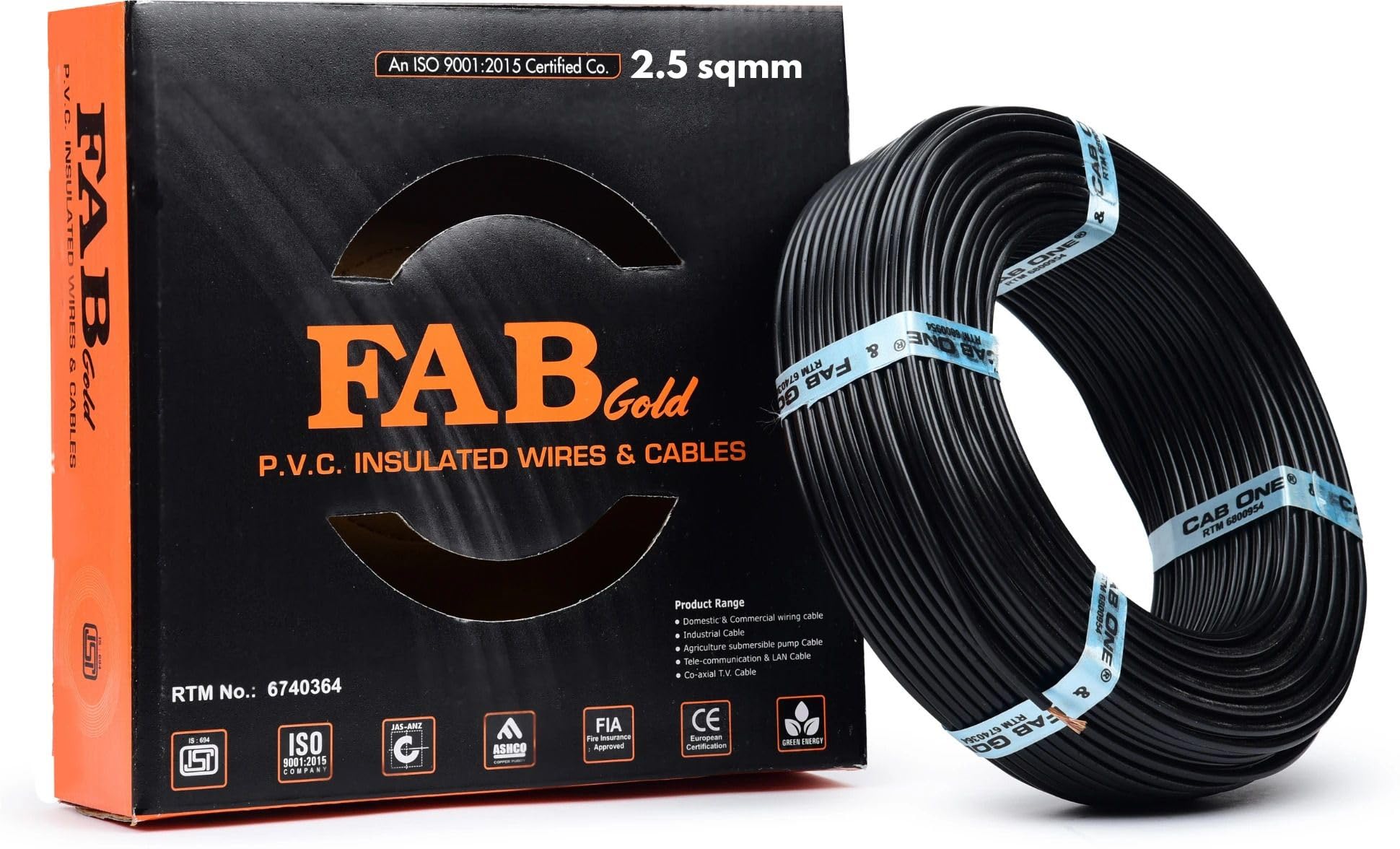 FAB GOLD PVC 2.5 sq/mm 91 MTR Multi Strand Electrical Wire Cable