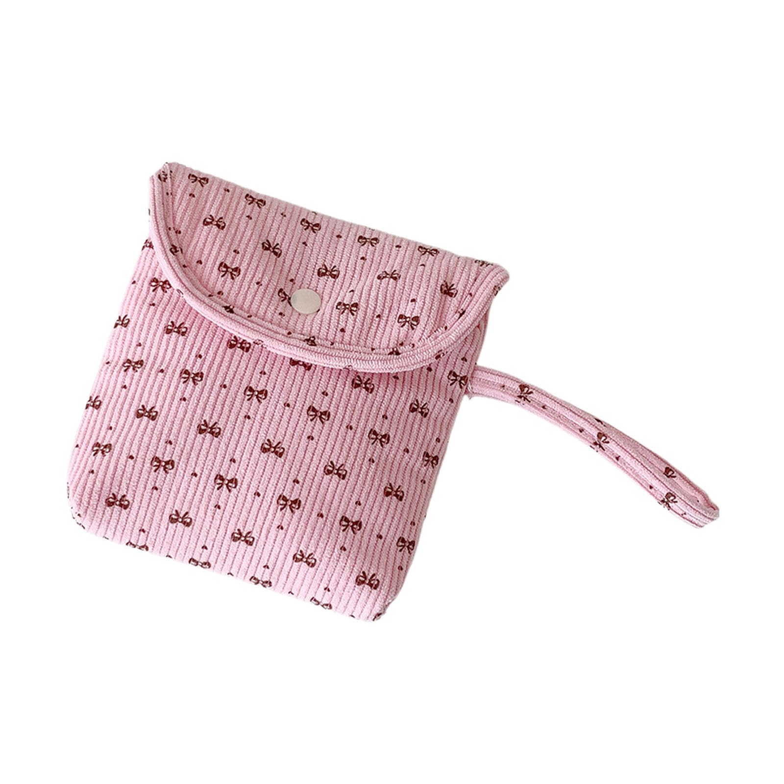 Ekoama Soft Corduroy Sanitary Pad Pouches With Secure Snapping Closure Feminine Hygiene Organiser For Travel And Daily Use
