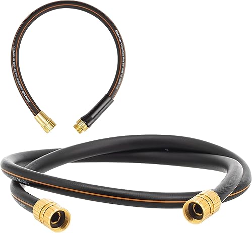 Giraffe Tools Garden Leader Manguera de 58 pulgadas x 2.5 pies con protección de curva, accesorios macho a hembra y manguera líder de 58 pulgadas x