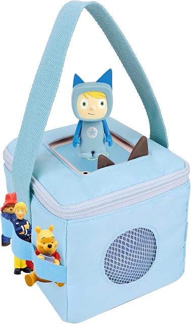 Bag for Tonies Characters and Toniebox, Blue Carrying Case for Creative Tonies, Transporter for Kids Audio Books and Music Player