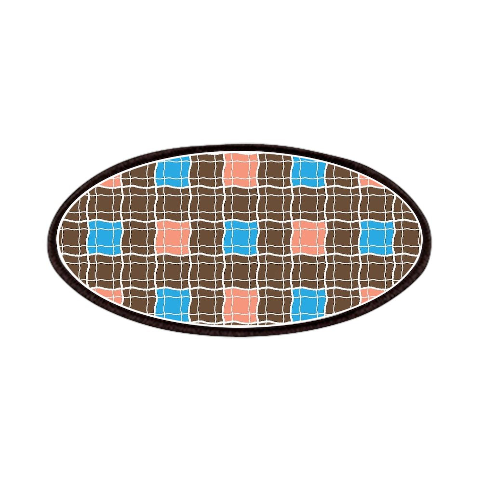 CafePress Brown Pink And Blue Checkered Plaid 4