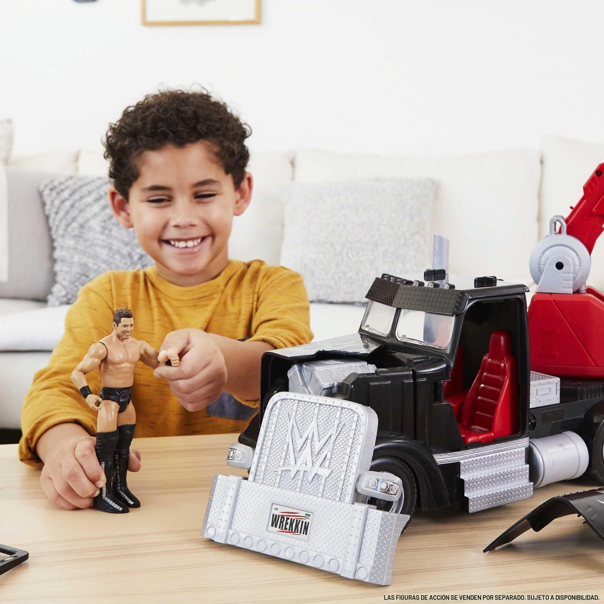 WWE Figuras de Acción Vehículo Wrekkin Rampage Rampage Rig Breakaway Truck para figura de 6 pulgadas, regalo para niños y coleccionistas