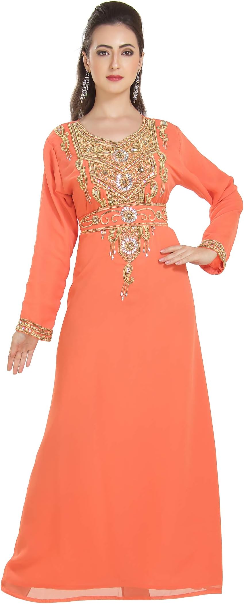 Maxim Creation Full Length Party Wear Byzantine Nikkah Dress Evening Gown Dubai Caftan 7210