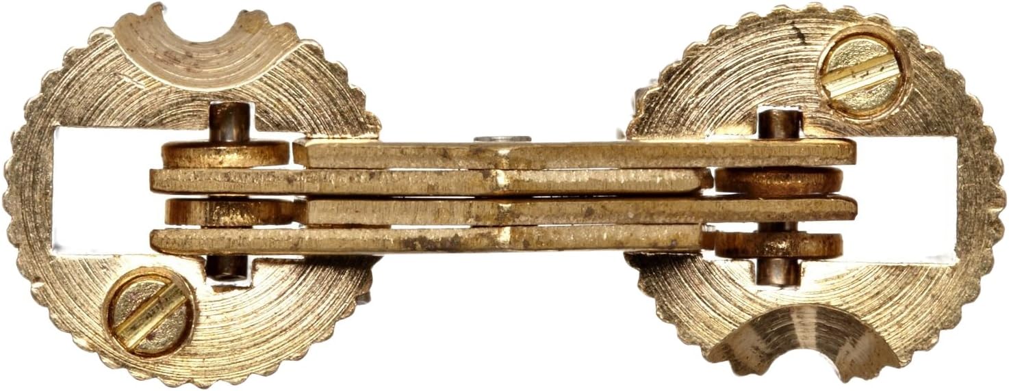 SOSS Mortise Mount Invisible Barrel Hinge, Solid Brass, Satin Brass Finish, 8mm Diameter, 7/16 Door Thickness, 9.6mm Mortise Depth (Pack of 24)