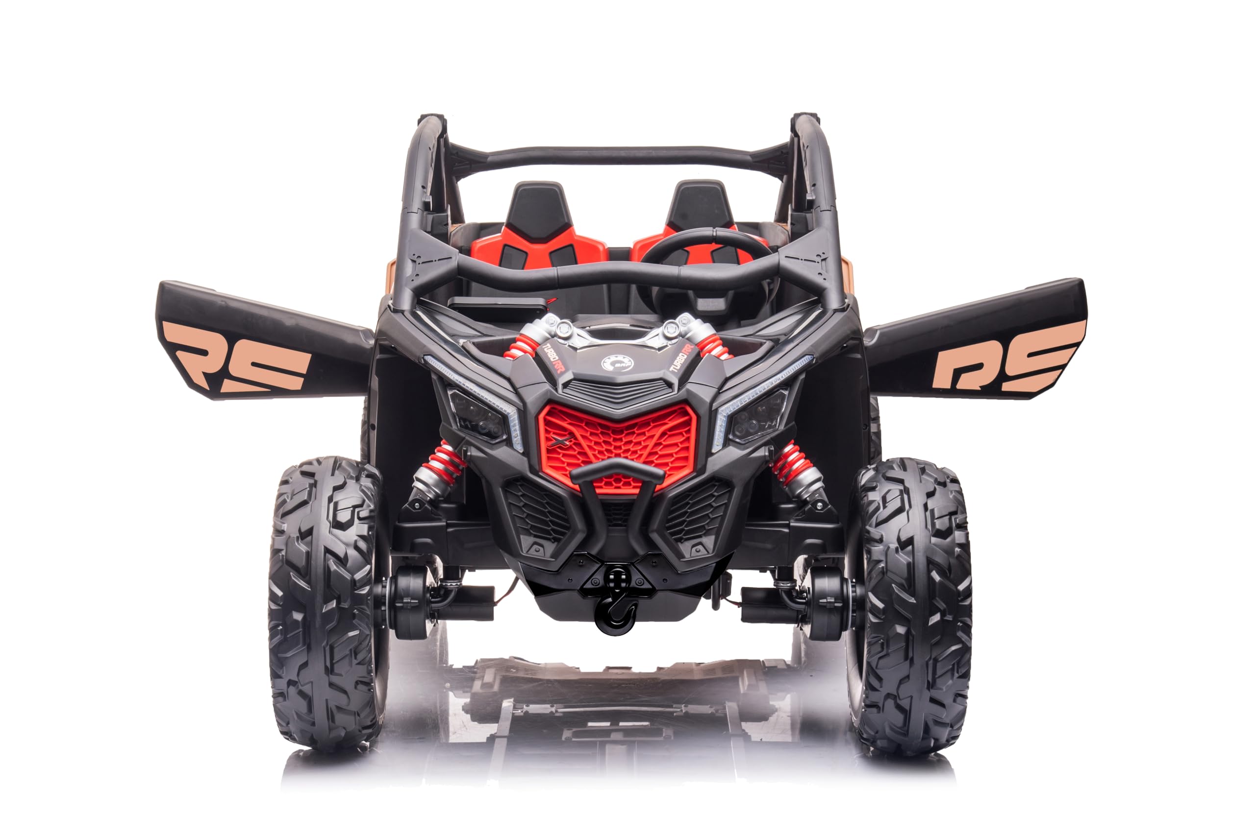 FINOOS Macchina Elettrica per Bambini Can-Am Maverick 24V Fuoristrada 2 Posti Maxi Buggy, 4x 200W Motore con Telecomando e Ampio Sedile, Batteria: 24V7AH, 3-8 anni (RS-Versione)
